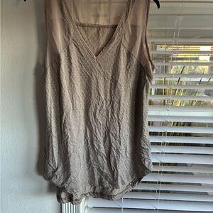 Love Riche Taupe V-Neck Textured Sleeveless Camisole.  Strechy